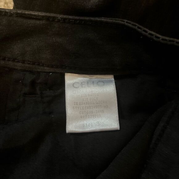 Cello Black Midrise Skinny Raw Hem Jeans Size 3 - Picture 2 of 6